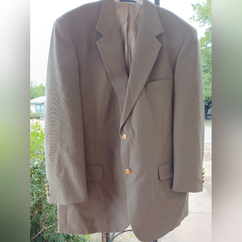 Wimbledon Blazer Sports Jacket  - Tan with Wimbledon Logo Buttons. Wool-…